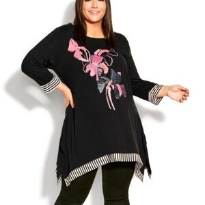 AVENUE STUDIO 20W Floral Graphic Print Carter Tunic V9.5